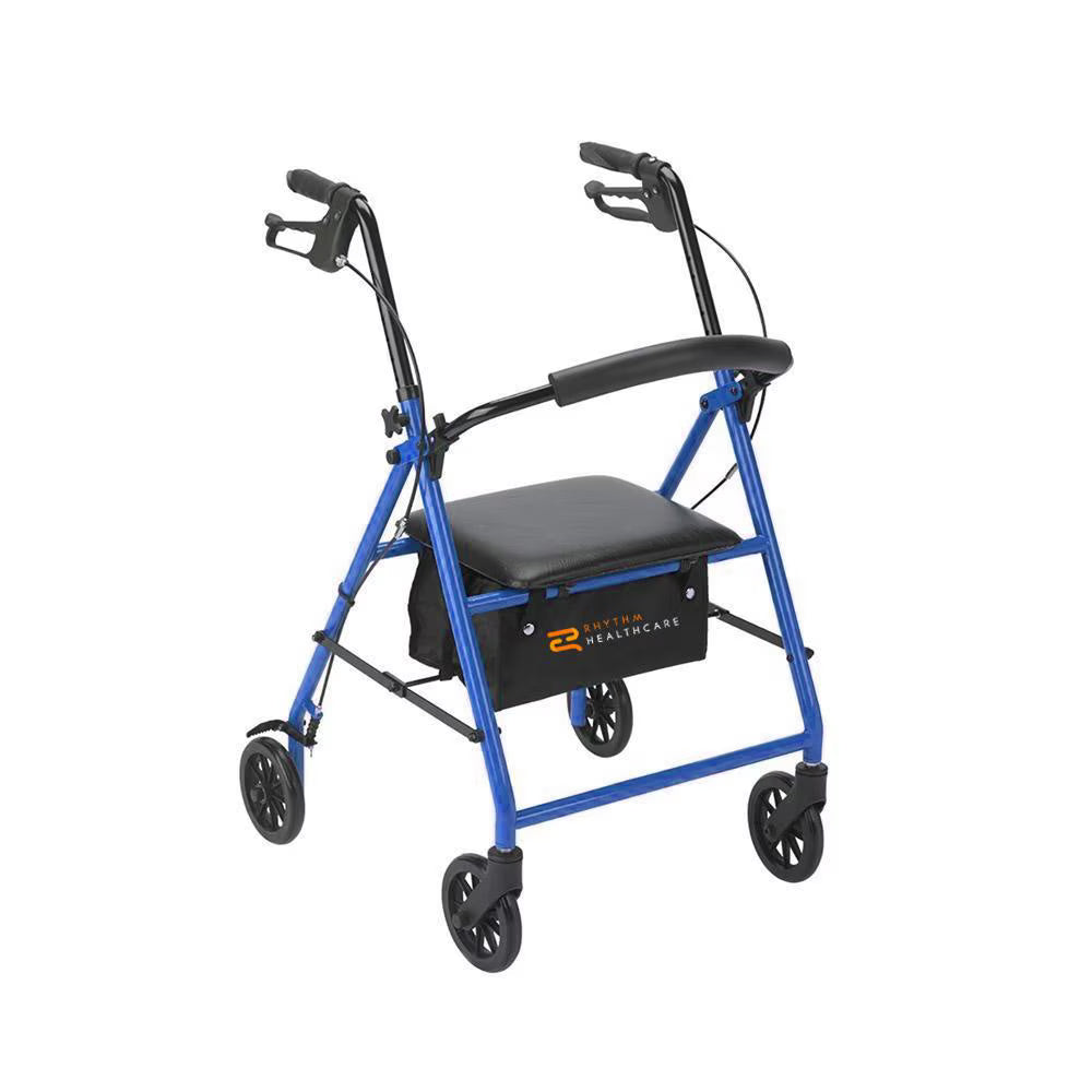 Steel 4-Wheel Rollator with 6" wheels - Rhythm Healthcare