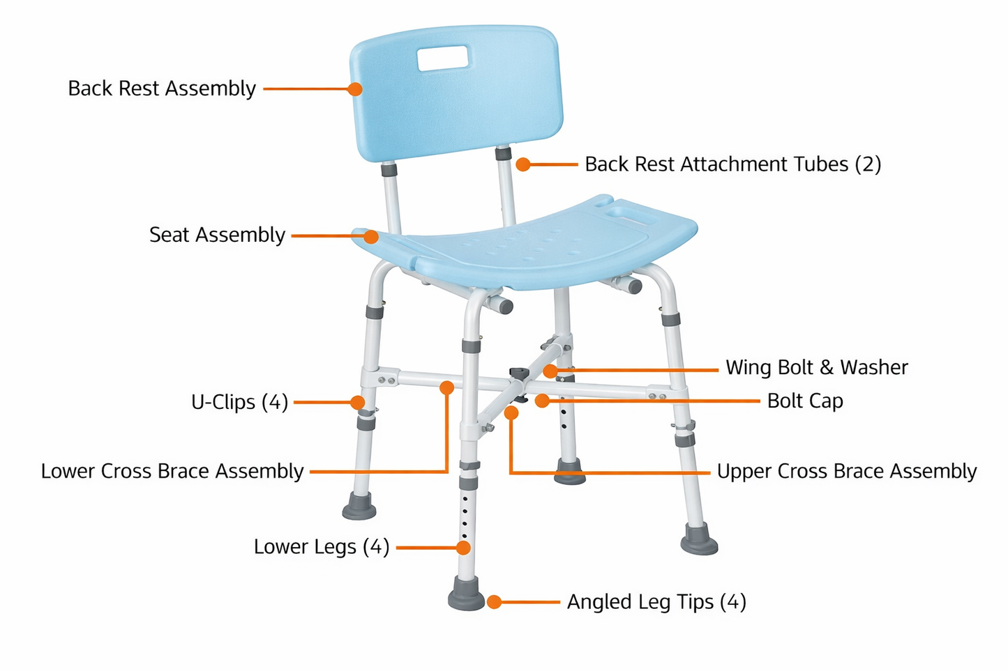 Bariatric Bath Shower Chair including Back - Rhythm Health care
